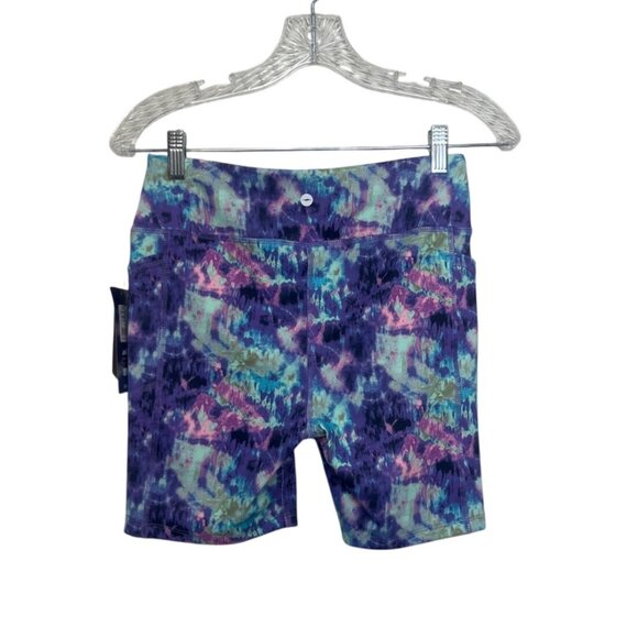 Avia Tie Dye Bike Shorts Girls Large Multicolor Purple New - Picture 2 of 10